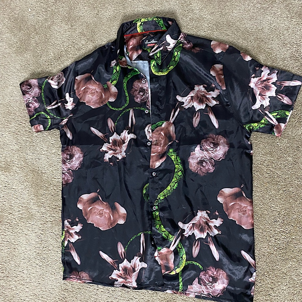 Black button down